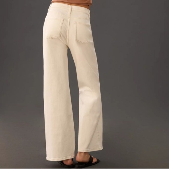 PILCRO Anthropologie Seamed Wide Leg Jeans Cream Size 30 NWOT - Picture 2 of 10